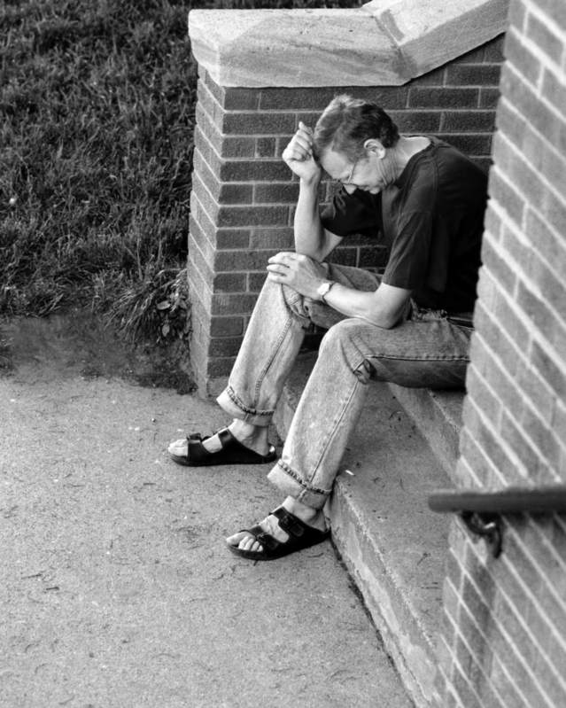 seated man in despair