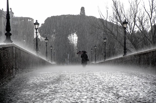 rain on bridge