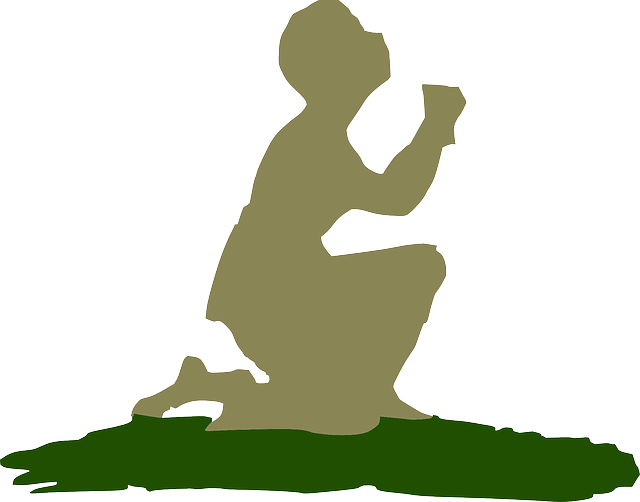 a graphic of a person praying and utilizing the concepts of ask seek knock