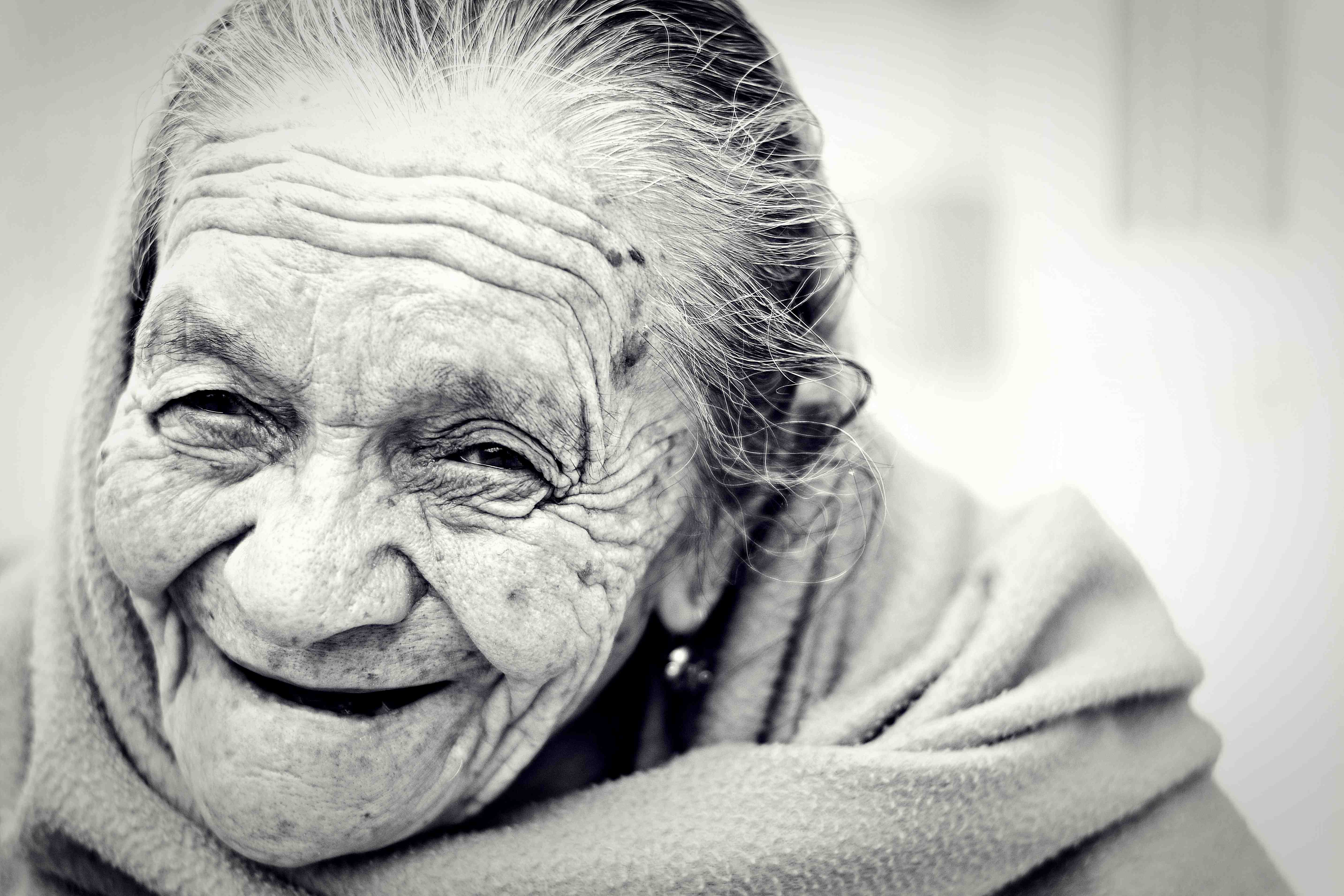 old woman smiling