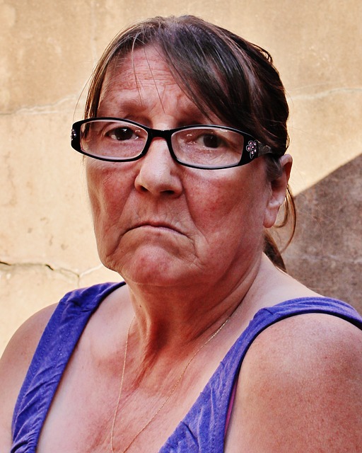 older woman sad