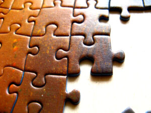 closeup of incomplete puzzle