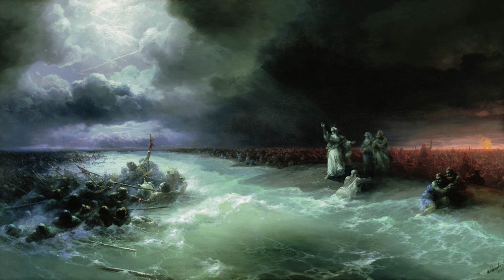 Moses and the crossing of the Red Sea, symbolic of how in our situations God reminds us, do not fear for His deliverance is at hand.