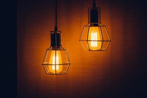 two hanging lamps