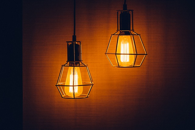 two hanging lamps