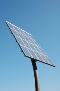 solar panel on a pole