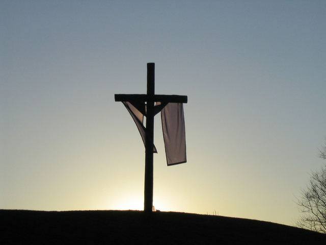 cross at sunset