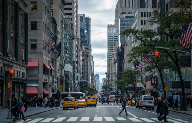city block at street level