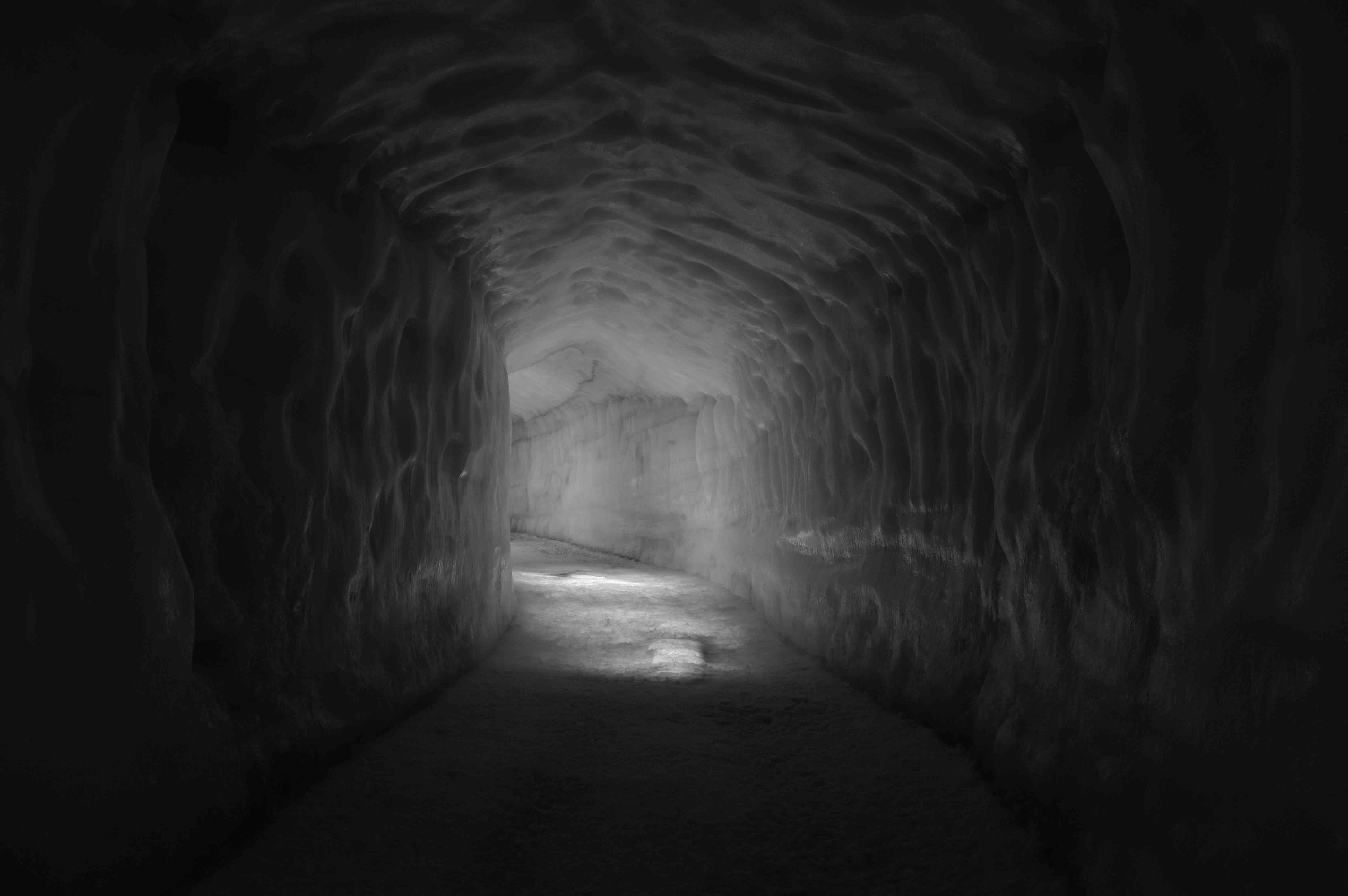 partially lit cave