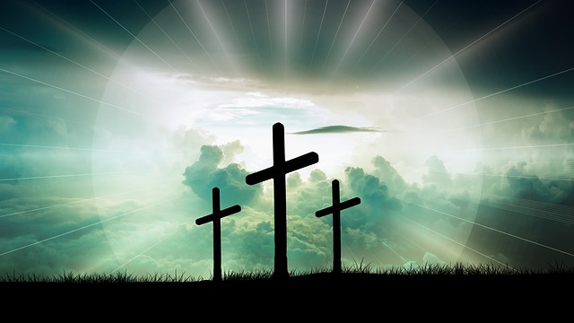 three crosses in a field
