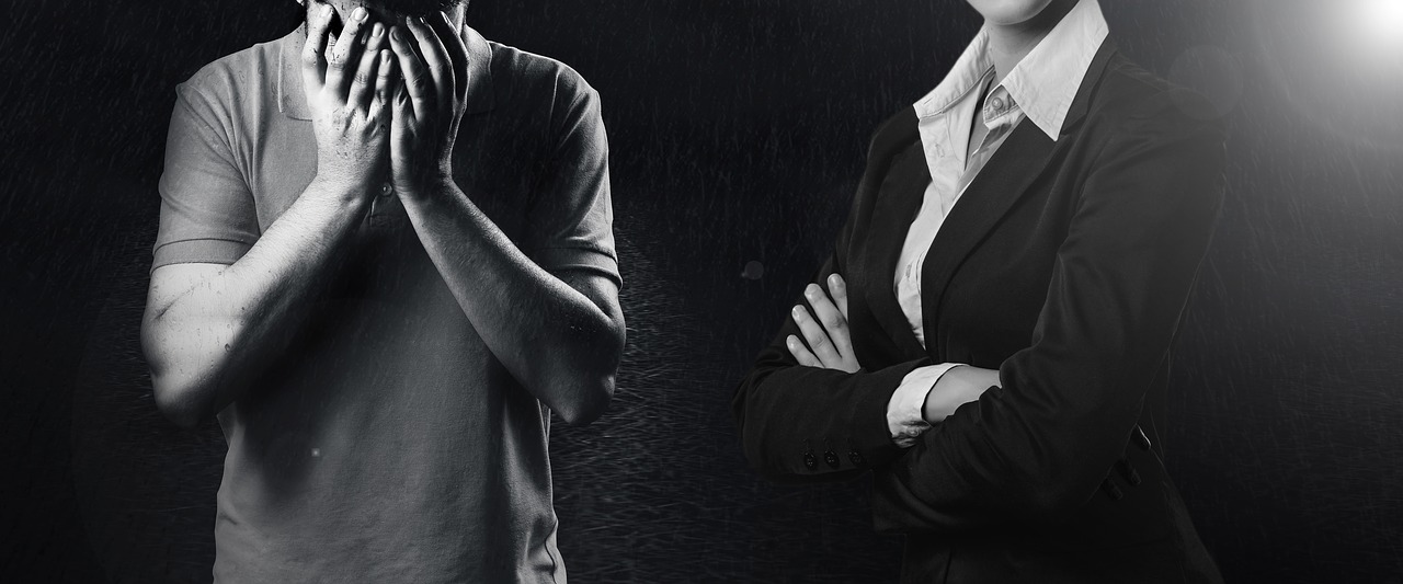 mid cropped shot of man and woman with upset relationship