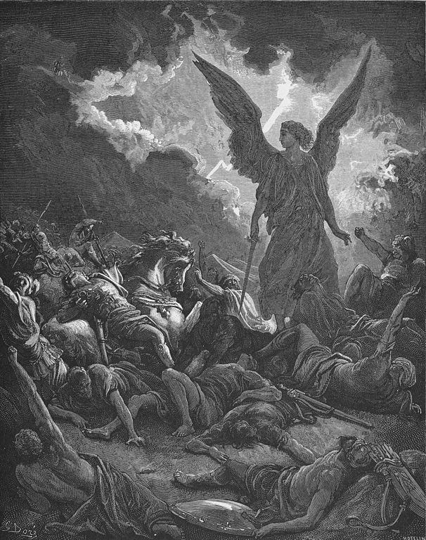 Wood cut by Gustave Dore of Sennacherib's Army is Destroyed