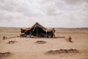 a Bedouin tent in the desert