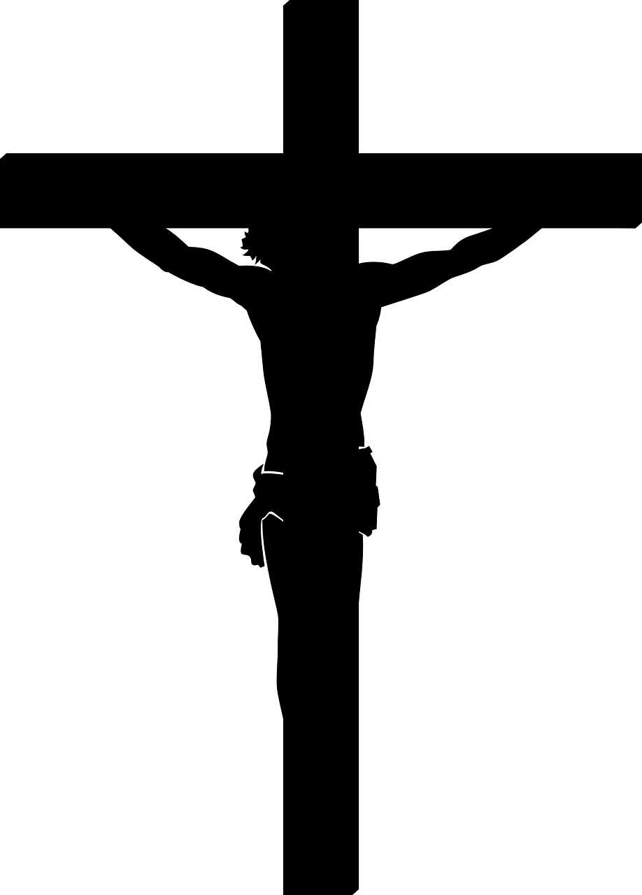 Silhouette of Jesus Christ on cross