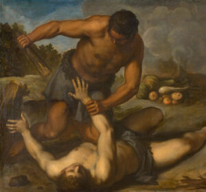 A 1576 painting by Palma iL Giovane of Cain attempting to kill Abel