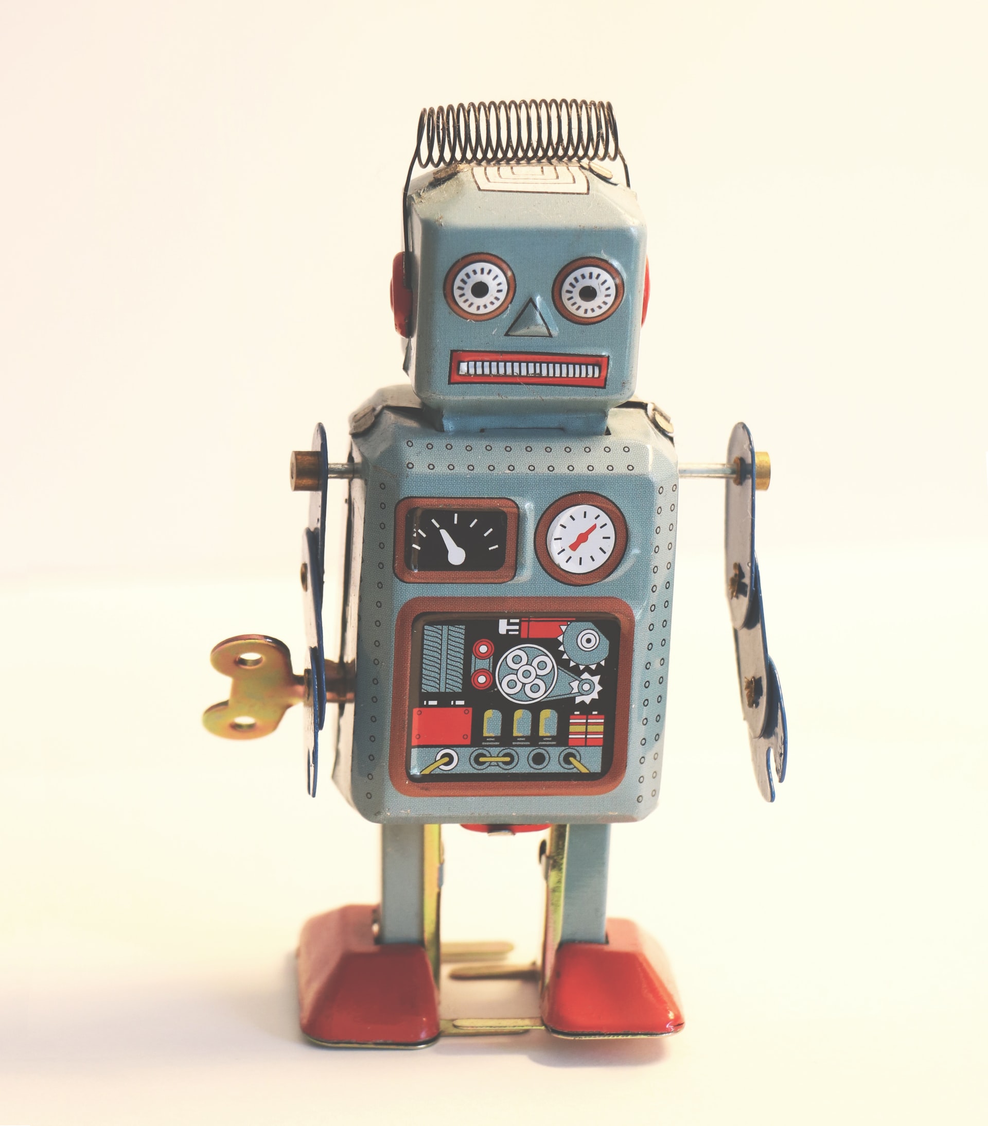 A wind-up toy robot from the 1950-1960s