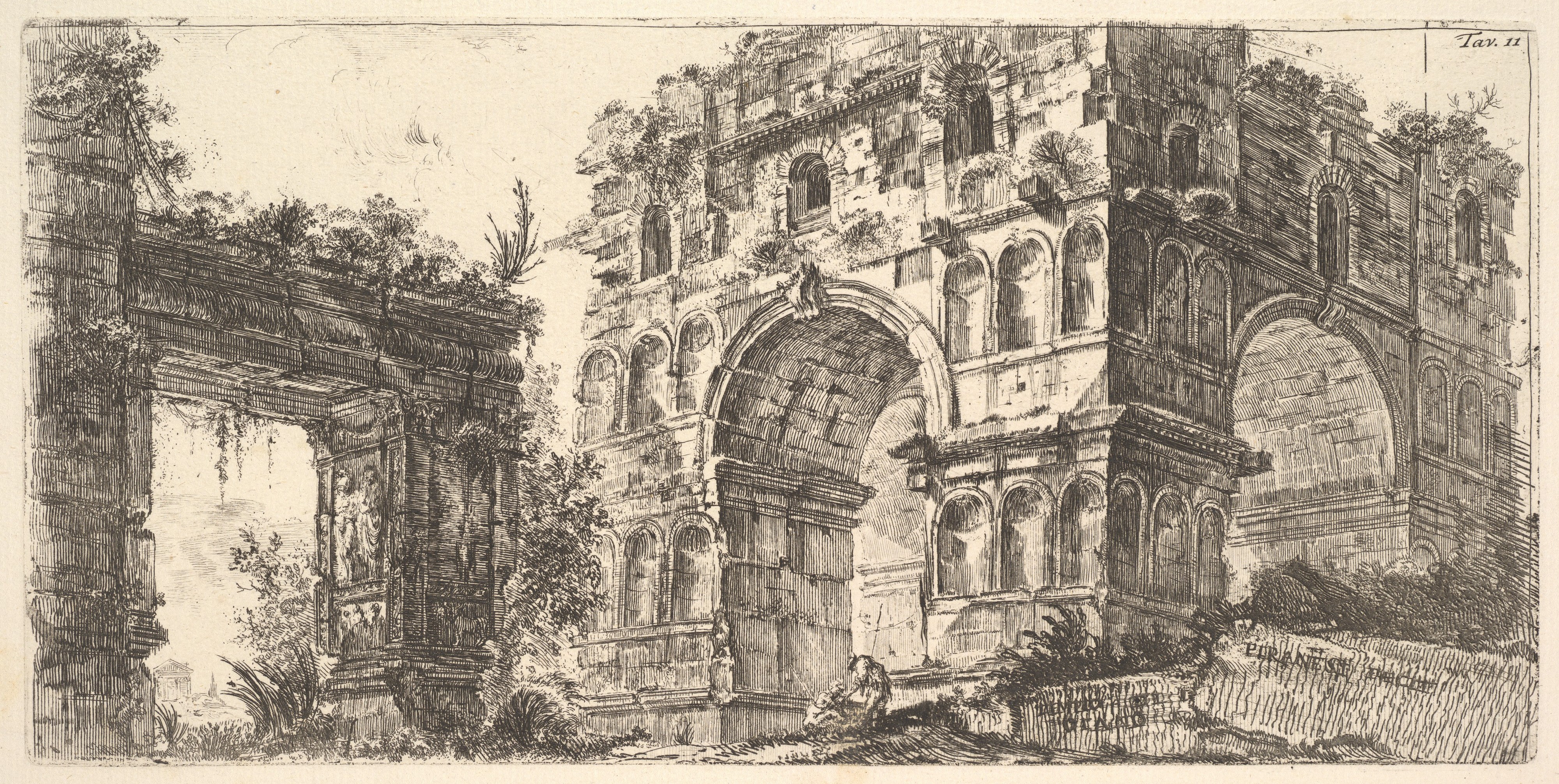 Lithograph of the temple of Janus by Giovanni Battista Piranesi