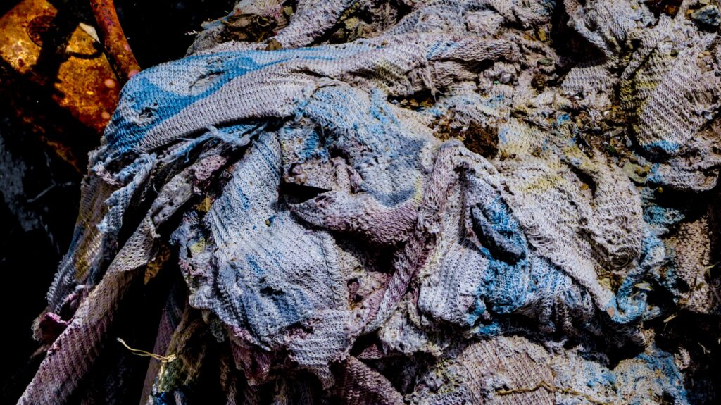 A pile of dirty rags representative of how we in our sins are not right enough to God.