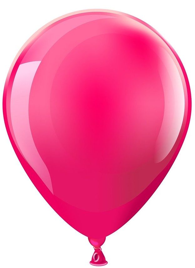 A graphical image of a light red balloon hovering just above a flat surface