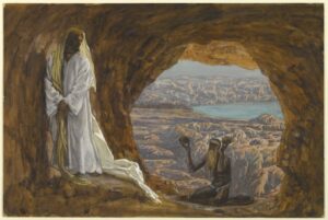 Jesus tempted in the wilderness. Painting by James Tissot.